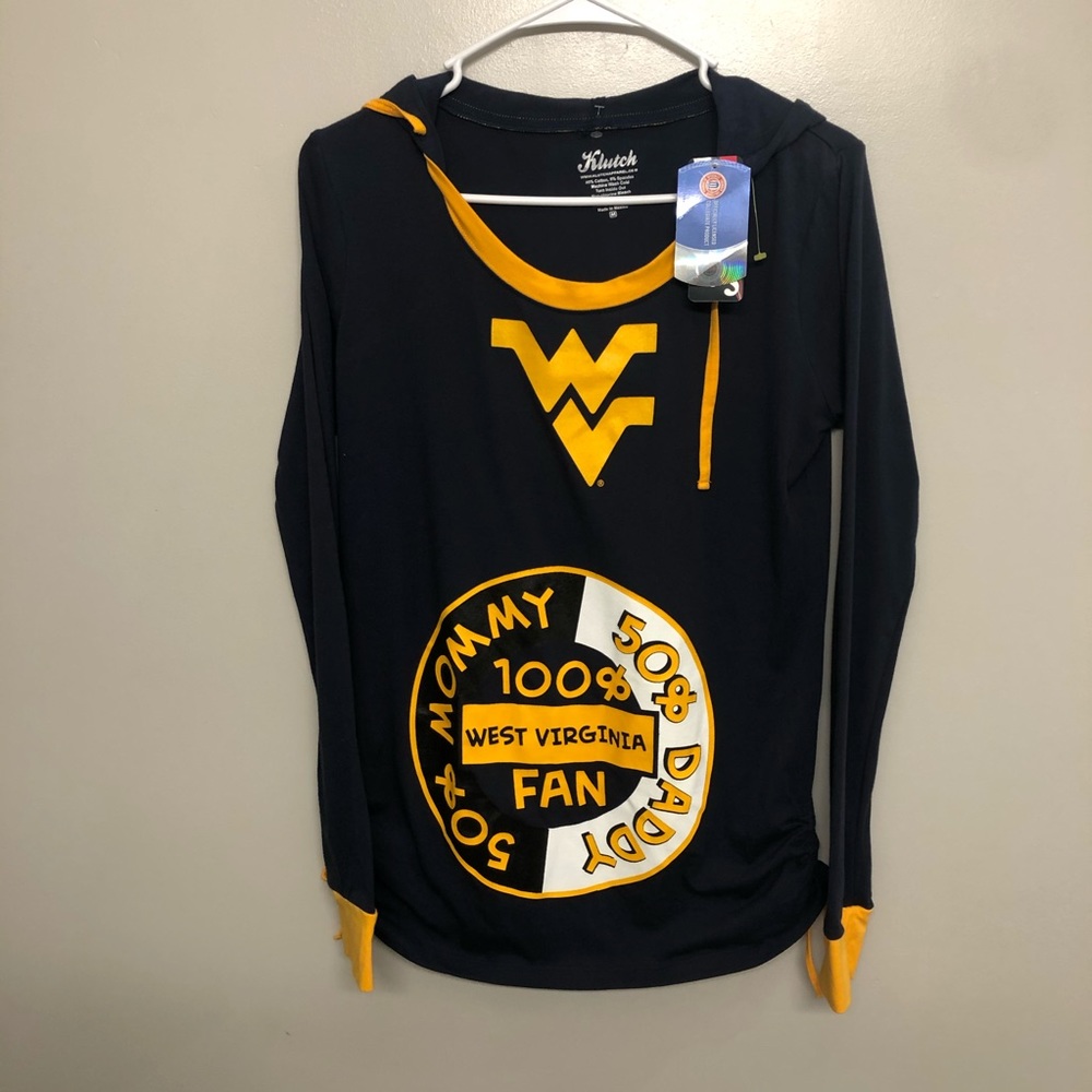 Klutch West Virginia pullover hoodie NWT blue